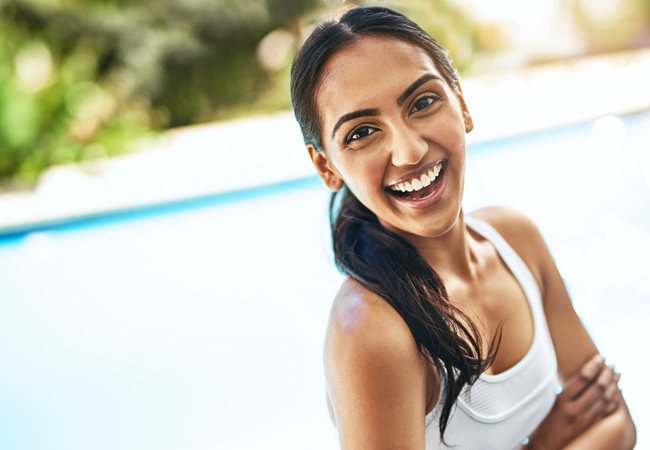 woman smiling